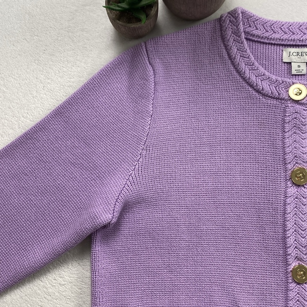 J. Crew Factory Knit Button Front Long Sleeve Sweater Cardigan (Lavender) - Picture 8 of 16